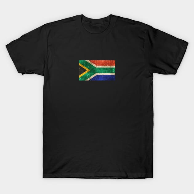 Vintage Aged and Scratched South African Flag T-Shirt by jeffbartels